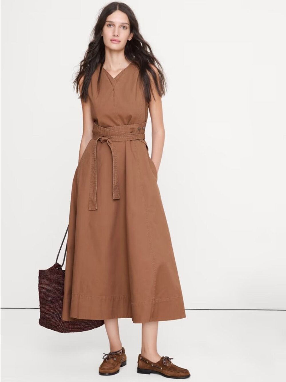 Banana Republic Cotton Canvas Midi Dress NWT, size M